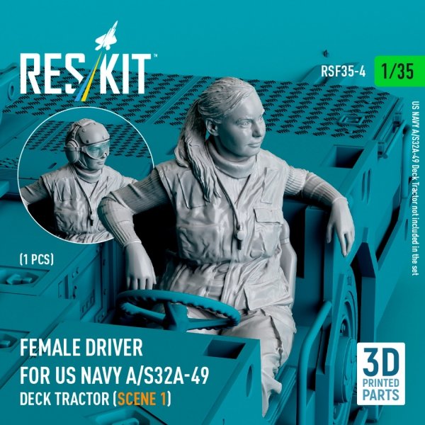 RESKIT RSF35-0004 Female driver for US NAVY A/S32A-49 Deck Tractor (scene 1) (1 pcs) (3D Printed) (1/35)
