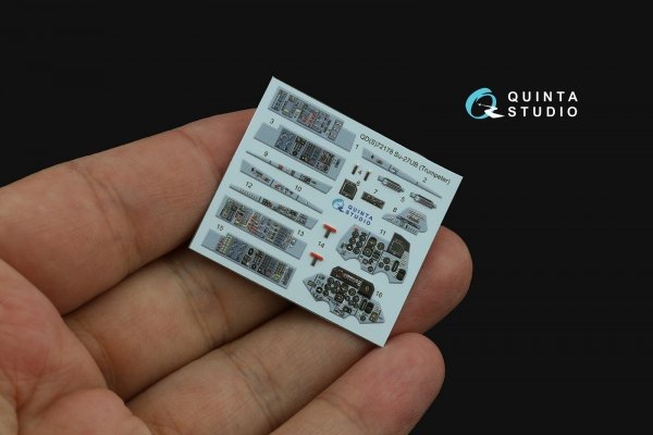 Quinta Studio QD+72178 Su-27UB 3D-Printed &amp; coloured Interior on decal paper (Trumpeter) (with 3D-printed resin part) 1/72