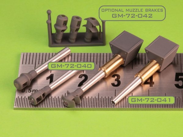 Master GM-72-041 Sturmhaubitze 42 - 10,5 cm StuH 42 L/28  - lufa działa wraz z żywiczną osłoną jarzma (wersja z prostą lufą bez hamulca wylotowego) 1/72