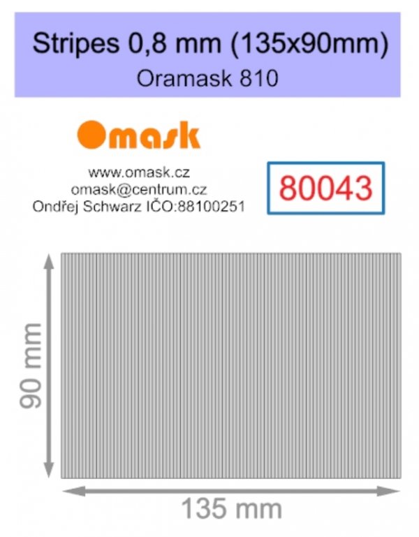 Omask 80043 Stripes 0,8 mm (135x90mm) Oramask 810 foil