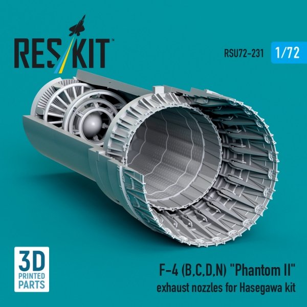 RESKIT RSU72-0231 F-4 (B, C, D, N) &quot;Phantom II&quot; exhaust nozzles for Hasegawa kit (3D Printed) 1/72