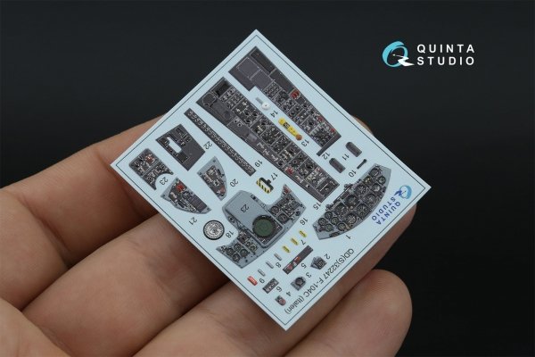 Quinta Studio QDS-32247 F-104C 3D-Printed &amp; coloured Interior on decal paper (Italeri) (Small version) 1/32
