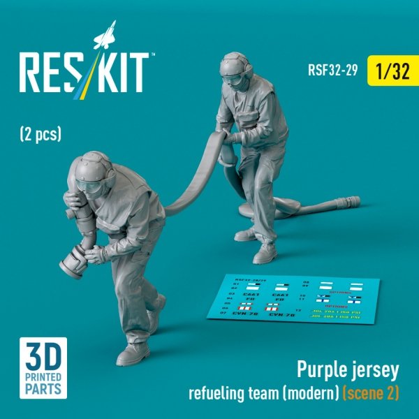 RESKIT RSF32-0029 Purple jersey refueling team (modern) (scene 2) (2 pcs) (3D Printed) (1/32)