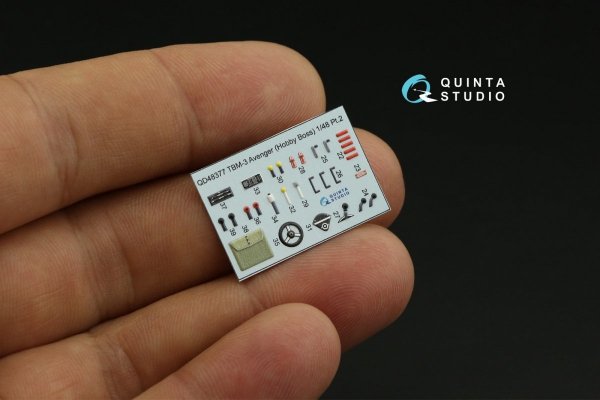 Quinta Studio QD48377 TBM-3 Avenger 3D-Printed &amp; coloured Interior on decal paper (Hobby Boss) 1/48