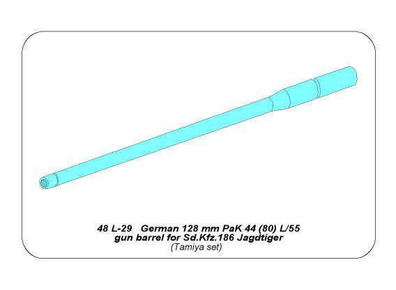 Aber 48L-29 128mm PaK 44 L/55 gun barrel for Sd.Kfz.186 Jagdtiger (1:48)
