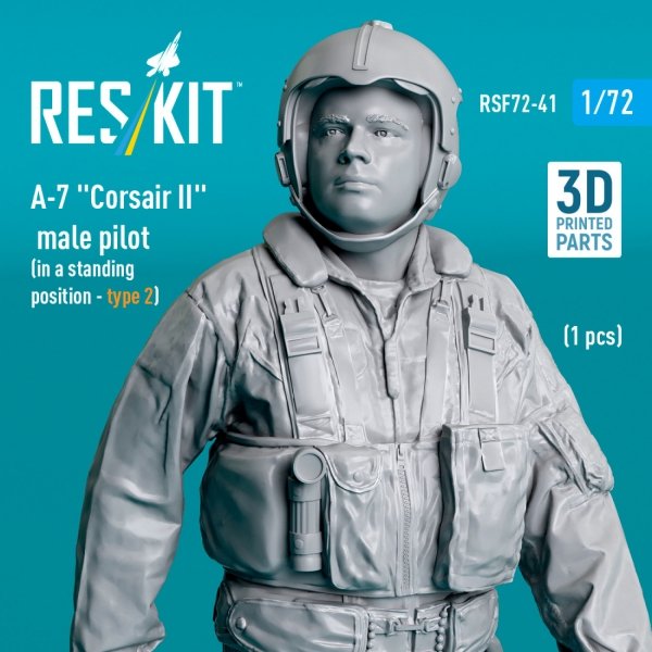 RESKIT RSF72-0041 A-7 "Corsair II" male pilot (in a standing position - type 2) (1 pcs) (3D Printed) (1/72)