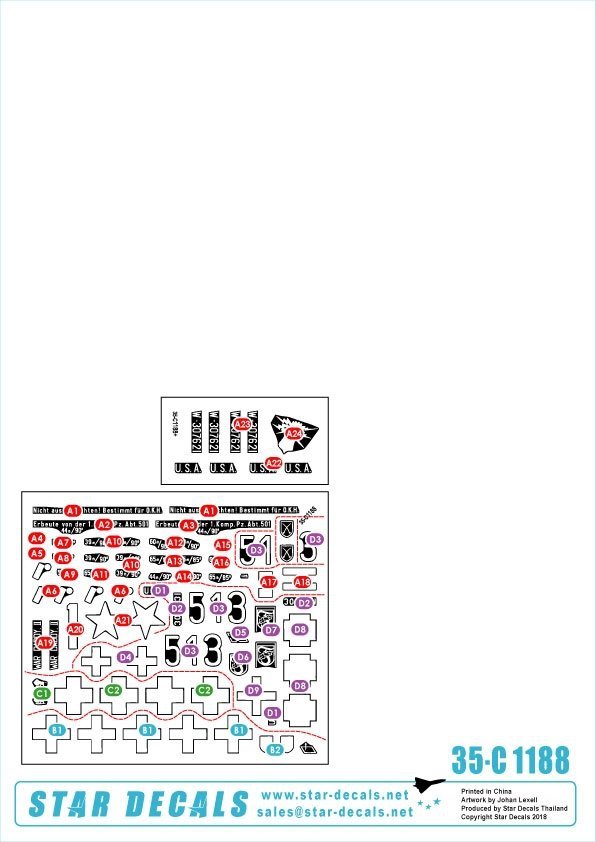 Star Decals 35-C1188 German Sherman 1/35