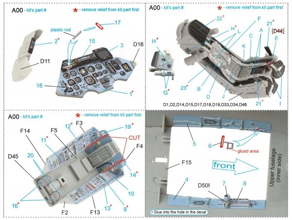 Quinta Studio QD32088 Su-27 3D-Printed &amp; coloured Interior on decal paper (Trumpeter) (full version) 1/32