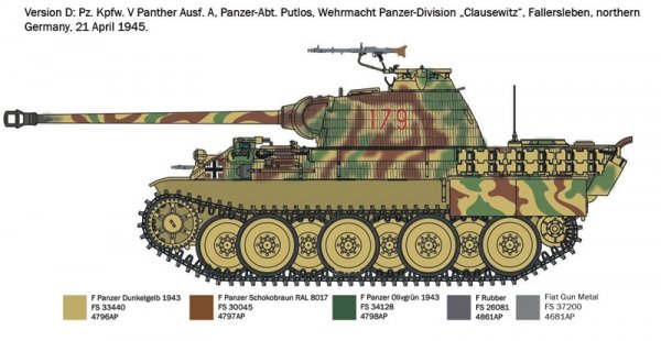 Italeri 7018 Sd.Kfz. 171 Pz.Kpfw. V Panther Ausf. A 1/72