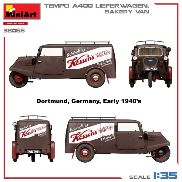 MiniArt 38066 TEMPO A400 LIEFERWAGEN. BAKERY VAN 1/35
