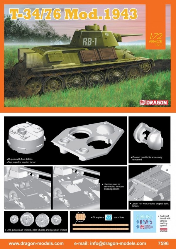 Dragon 7596 T-34/76 Mod.1943 1/72