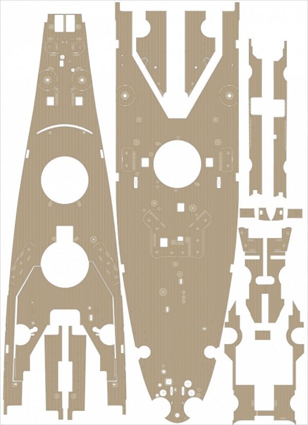 Pontos 23002F1 USS BB-63 Missouri 1945 Detail Up Set (Teak tone stained wooden deck) (1:200)