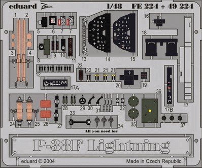 Eduard FE224 P-38F 1:48 Hasegawa