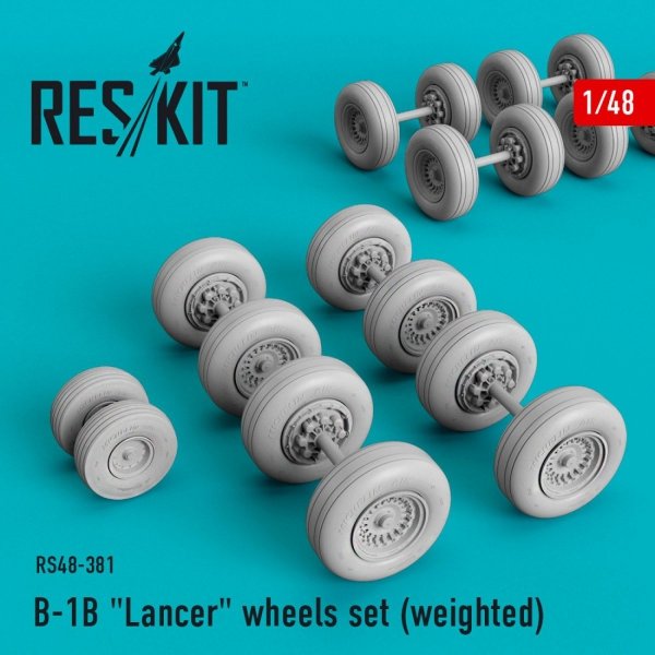 RESKIT RS48-0381 B-1B &quot;LANCER&quot; WHEELS SET (WEIGHTED) 1/48