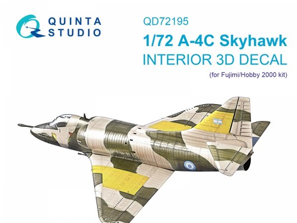 Quinta Studio QD72195 A-4C 3D-Printed &amp; coloured Interior on decal paper (Fujimi/Hobby 2000) 1/72