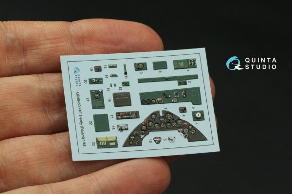 Quinta Studio QD48459 F4F-3 early 3D-Printed coloured Interior on decal paper (Eduard) 1/48