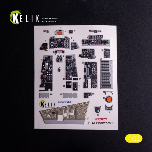 Kelik K32029 F-4J - interior 3D decals for Tamiya kit 1/32
