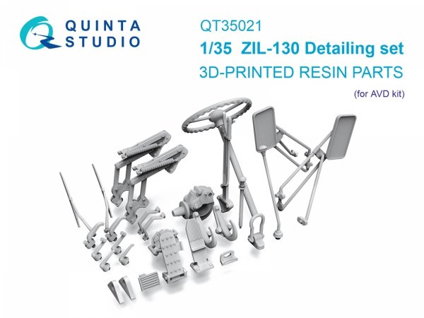 Quinta Studio QT35021 ZiL-130 Detailing set ( for AVD kit )( 3D-printed resign parts ) 1/35