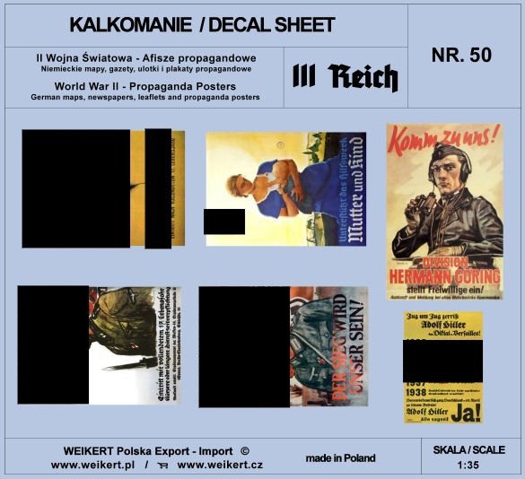 Weikert Decals DEC250 II Wojna Światowa - Niemieckie afisze propagandowe 1/35