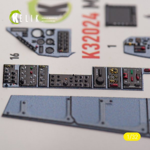 KELIK K32024 Mirage 2000C - interior 3D decals for Kitty Hawk/Zimi models kit 1/32