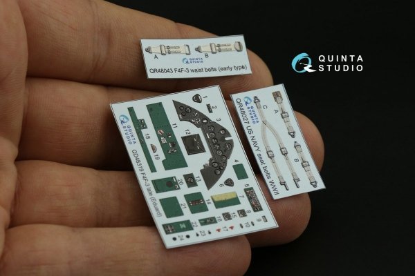 Quinta Studio QD48319 F4F-3 late 3D-Printed &amp; coloured Interior on decal paper (Eduard) 1/48