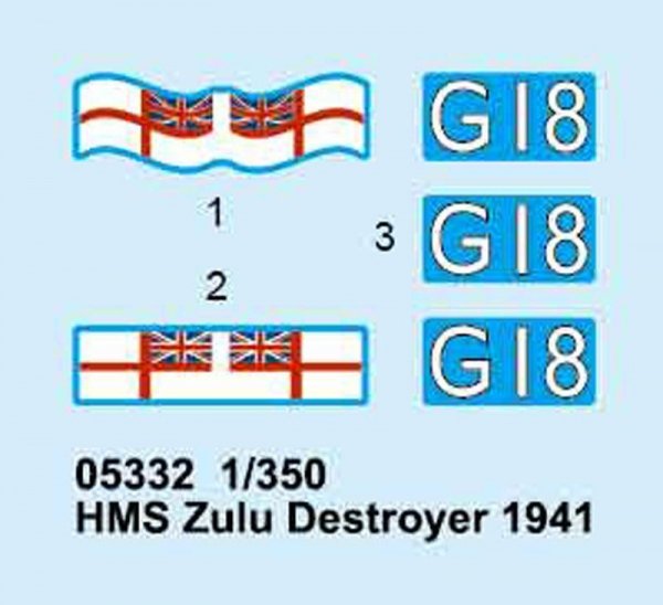 Trumpeter 05332 HMS Zulu British Tribal Class Destroyer 1941 (1:350)