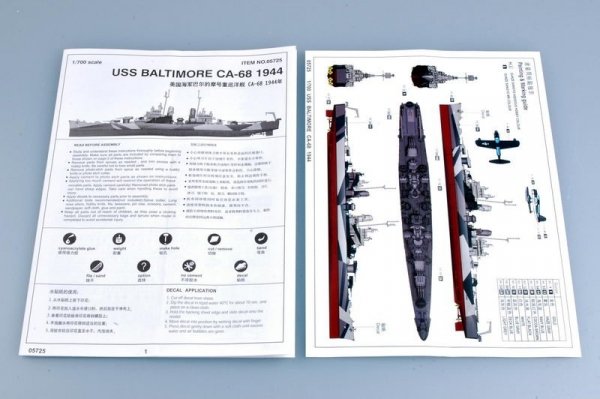 Trumpeter 05725 USS Baltimore CA-68 version 1944 1/700