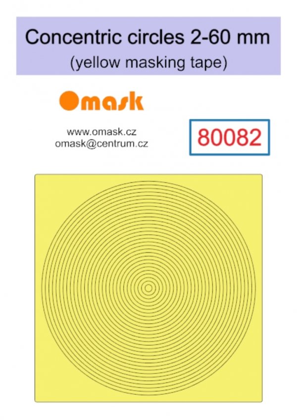 Omask 80082 Concentric circles 2-60 mm (yellow masking tape)