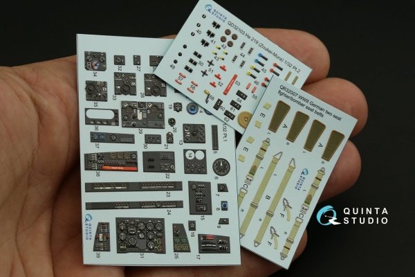 Quinta Studio QD32103 He 219 3D-Printed &amp; coloured Interior on decal paper ( ZM SWS ) 1/32