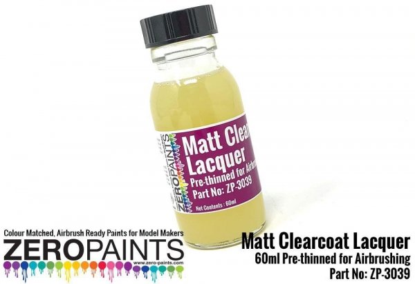 Zero Paints ZP-3039 Matt Clearcoat Lacquer 60ml (Pre-Thinned for Airbrushing)