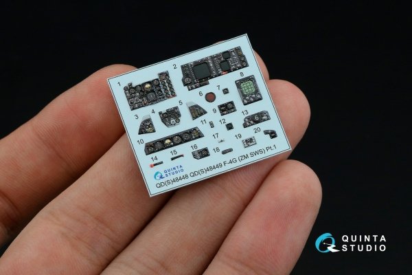 Quinta Studio QD+48448 F-4G early 3D-Printed &amp; coloured Interior on decal paper (Zoukei Mura SWS) (with 3D-printed resin parts) 1/48