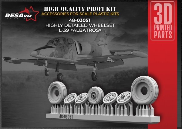 RESArm 48-03051 L-39 ALBATROS - Wheels under load (3D resin printing) 1/48