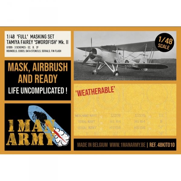 1 Man Army 48KIT011 Full Masking Set Hurricane Mk. IIc (Arma Hobby) 1/48