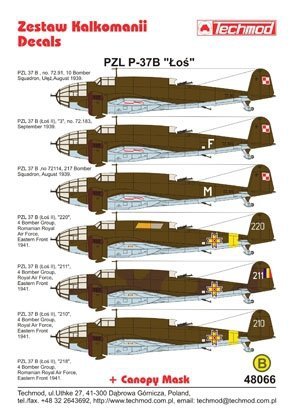 Techmod 48066 - PZL-37 Łoś (1:48)