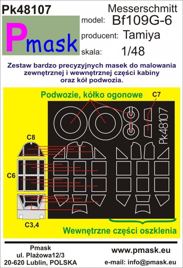 P-Mask PK48107 Messerschmitt Bf109G-6 Tamiya (1:48)