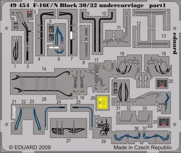 Eduard 49454 F-16C/ N Block 30/32 undercarriage Tamiya 1/48