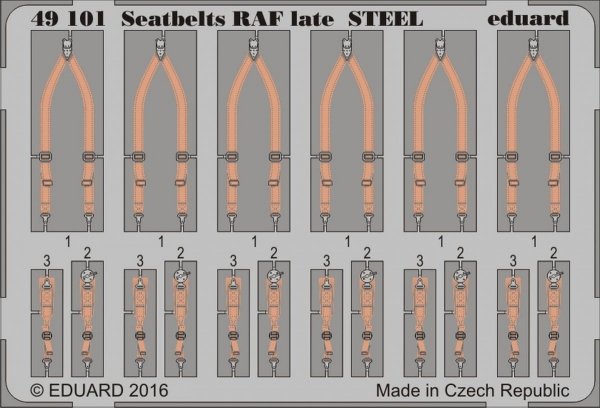 Eduard 49101 Seatbelts RAF late STEEL 1/48