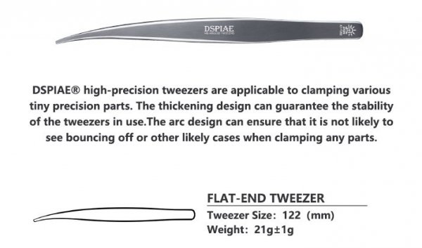 DSPIAE AT-TZ02 Flat-End Tweezer / Pęseta z płaską końcówką