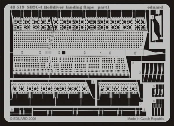 Eduard 48519 SB2C-4 landing flaps 1/48  (ACCURATE MINIATURES, MONOGRAM, REVELL)