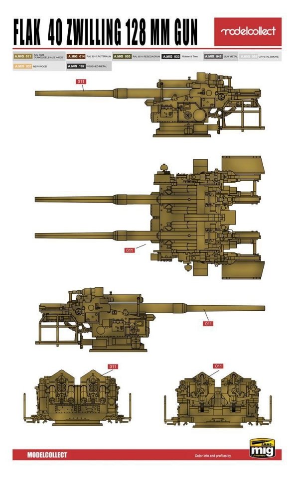Modelcollect UA72150 WWII Germany landcruiser p.1000 ratte weapon set pack (1:72)