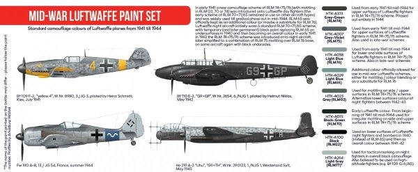 Hataka Hobby HTK-AS110 Mide-War Luftwaffe Paint Set 8x17 ml