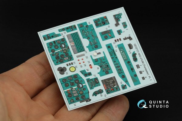Quinta Studio QD32121 MiG-21UM 3D-Printed &amp; coloured Interior on decal paper (Trumpeter) 1/32