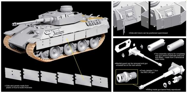 Dragon 6835 Bergepanther mit Aufgesetztem Pz.Kpfw.IV Turm Als Befeh 1/35
