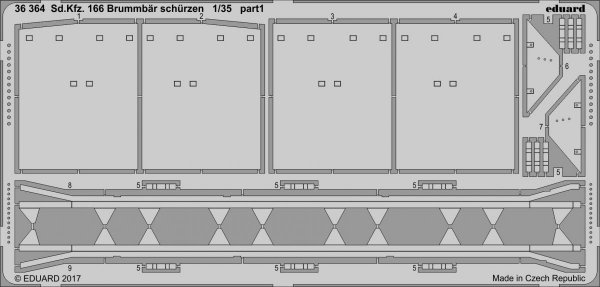 Eduard 36364 Sd. Kfz. 166 Brummbar schurzen TAMIYA 1/35