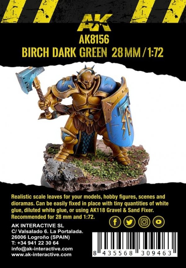 AK Interactive AK8156 BIRCH DARK GREEN LEAVES 28MM  1/72