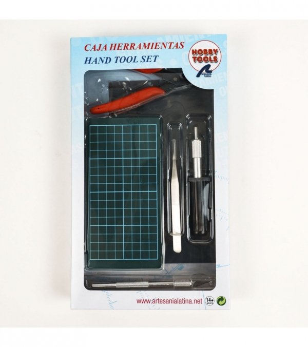 ARTESANIA LATINA 27003-1 Zestaw narzędzi nr 4 - mikronitownica, frez, pęseta, mata do cięcia, papier ścierny