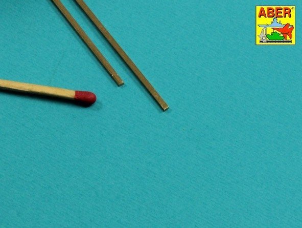 Aber FR15x10 Prostokątne pręty mosiężne 1,5x1,0 mm długość 245mm x 2 / Brass flat rods 1,5x1,0 mm length 245mm x2 pcs.