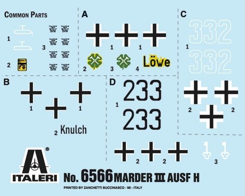 Italeri 6566 Marder III Ausf. H Sd. Kfz.138 1/35