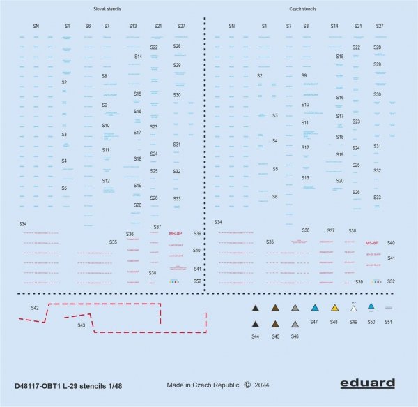 Eduard D48117 L-29 stencils EDUARD, AMK 1/48