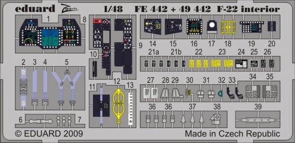 Eduard FE442 F-22 interior S. A. 1/48 Academy